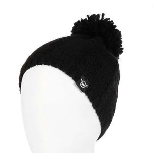 MOOSEJAW Win Win Pom Beanie Black Wool Blend Fleece Lined Winter Hat